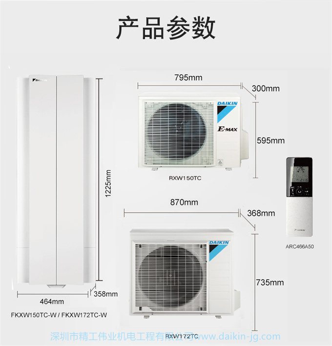 【华南专享】大金一级变频悬角式2匹空调客厅新优选FKXW150TC-W(图13)