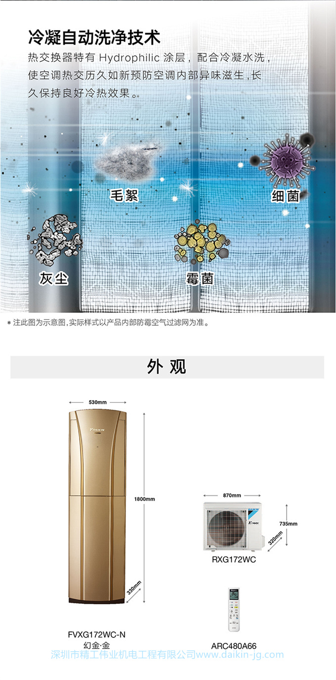 Daikin/大金 一级变频冷暖大3匹空调家用立式柜机客厅FVXG172WC-N(图6)
