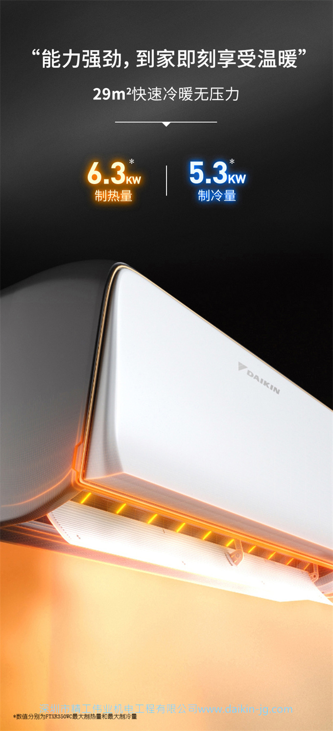 Daikin/大金FTXR350WC-N1康达变频2匹冷暖智能wifi卧室挂壁机空调(图4)