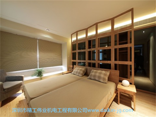 大金中央空调安装案例分享之日式风格公寓卧室安装效果图